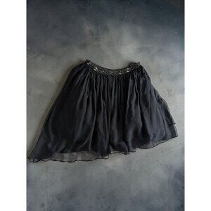 HAUTE HIPPIE Black Tulle Chiffon Skirt Size Medium NEW NWT